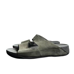 Fitflop Leather Mens Olive‎ Slides Sandals Size 13